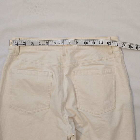 - Jenni Kayne 4 High Rise Wide Leg Jeans In Natural Neutral Minimalist Crop - Picture 3 of 8